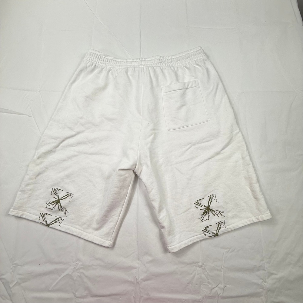 Off-White Mens White Graphic Sweat Shorts OMCI013S23FLE001 XL